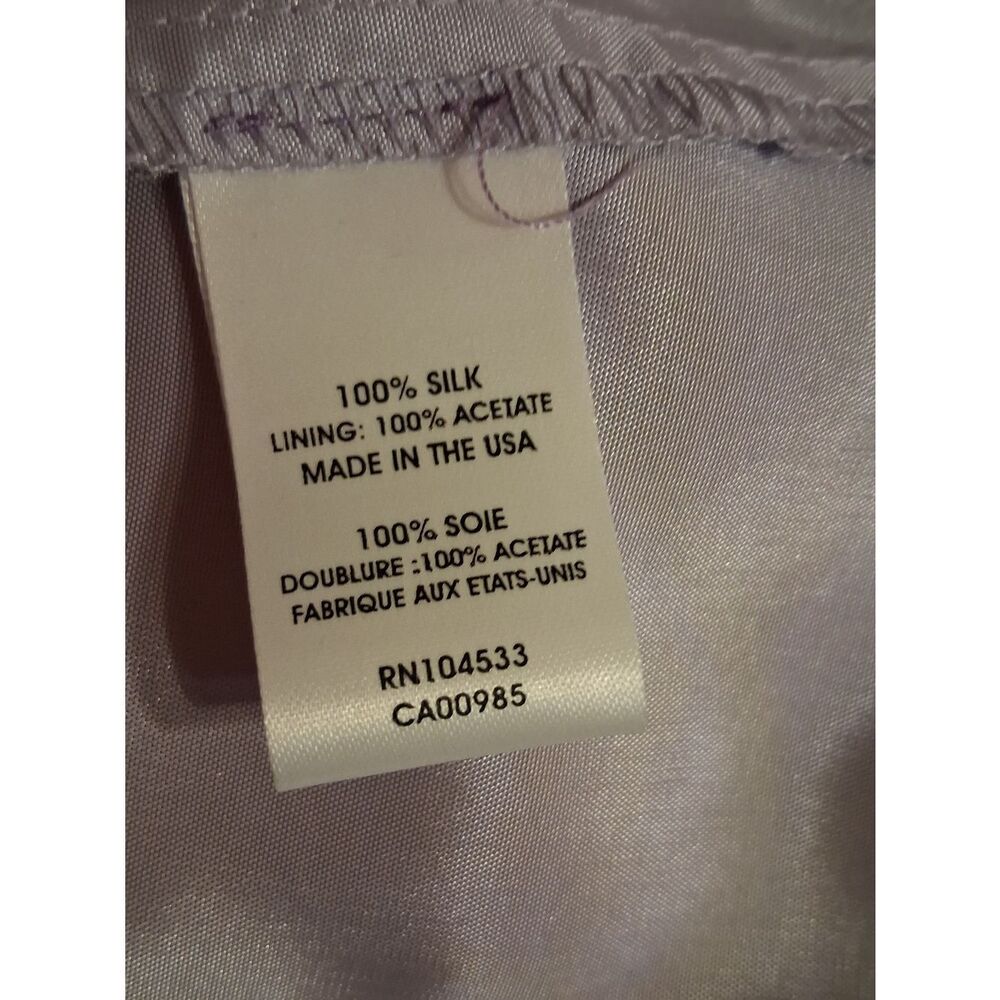 Nanette Lepore 100% Silk Lavender Floral Tie-Front Midi Dress - Picture 16 of 16